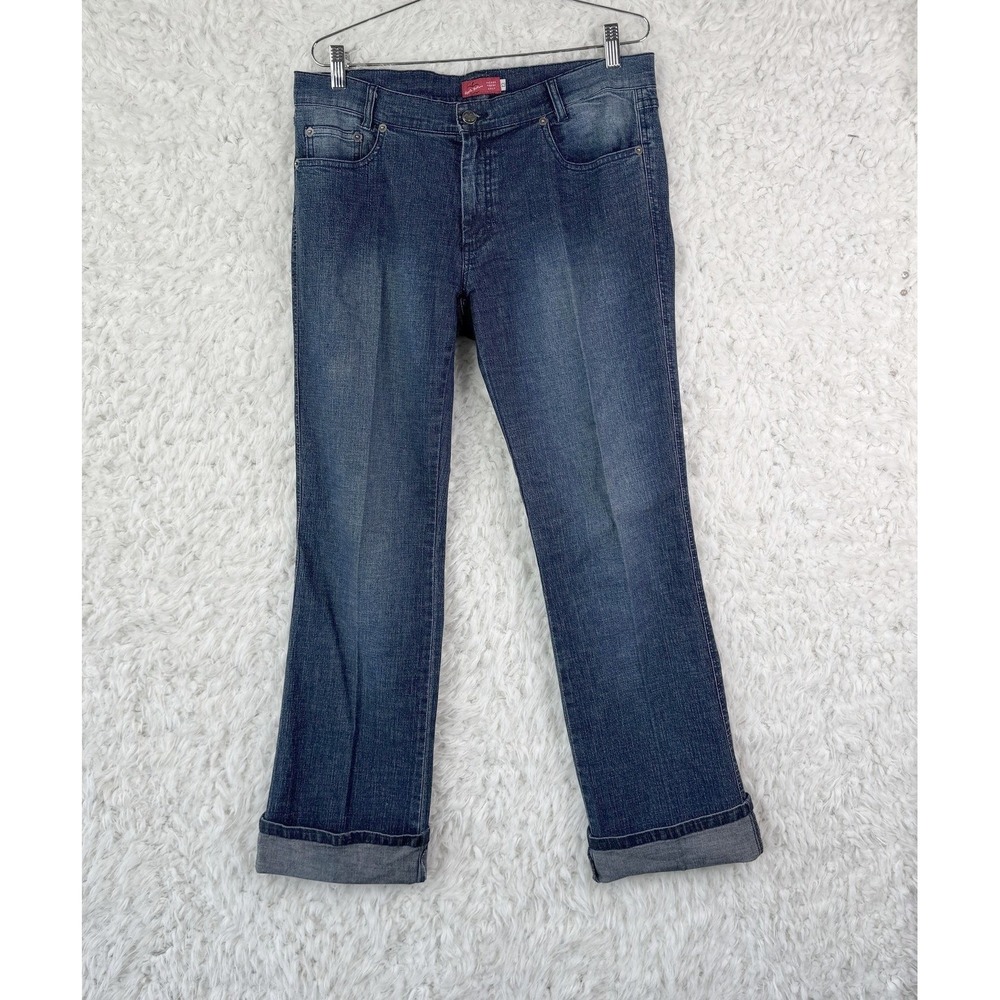 Apple Bottoms Jeans‎ Womens Size 12 Blue Bootcut Distressed Mid Rise Y2K